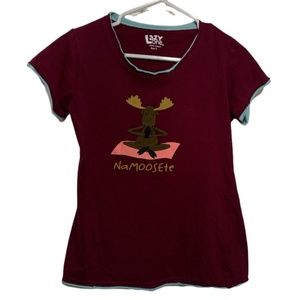 💋4/20 Namoosete  yoga pyjama top T-shirt raw hem sleeves and neckline